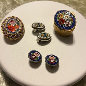 Floral  micro Mosaic multi Jewelry Set